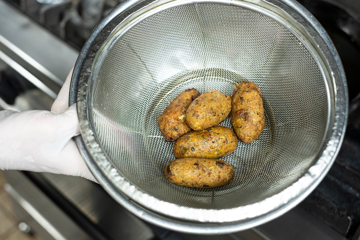 Eliolocanda's specialty: Frozen Eggplant Polpette made with spicy eggplant from Ukiha, Fukuoka