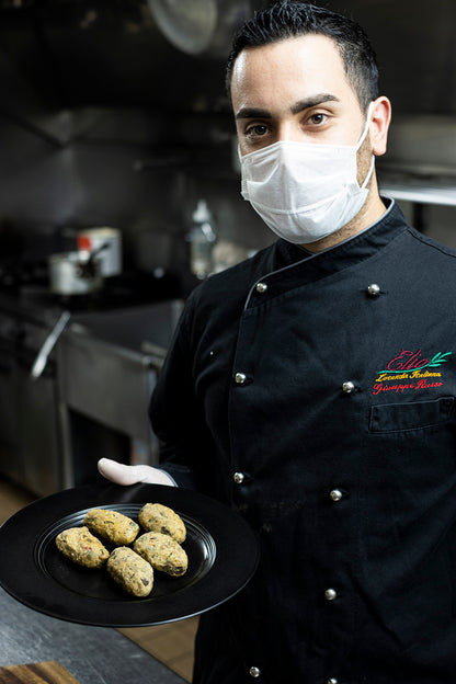 Eliolocanda's specialty: Frozen Eggplant Polpette made with spicy eggplant from Ukiha, Fukuoka